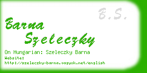 barna szeleczky business card